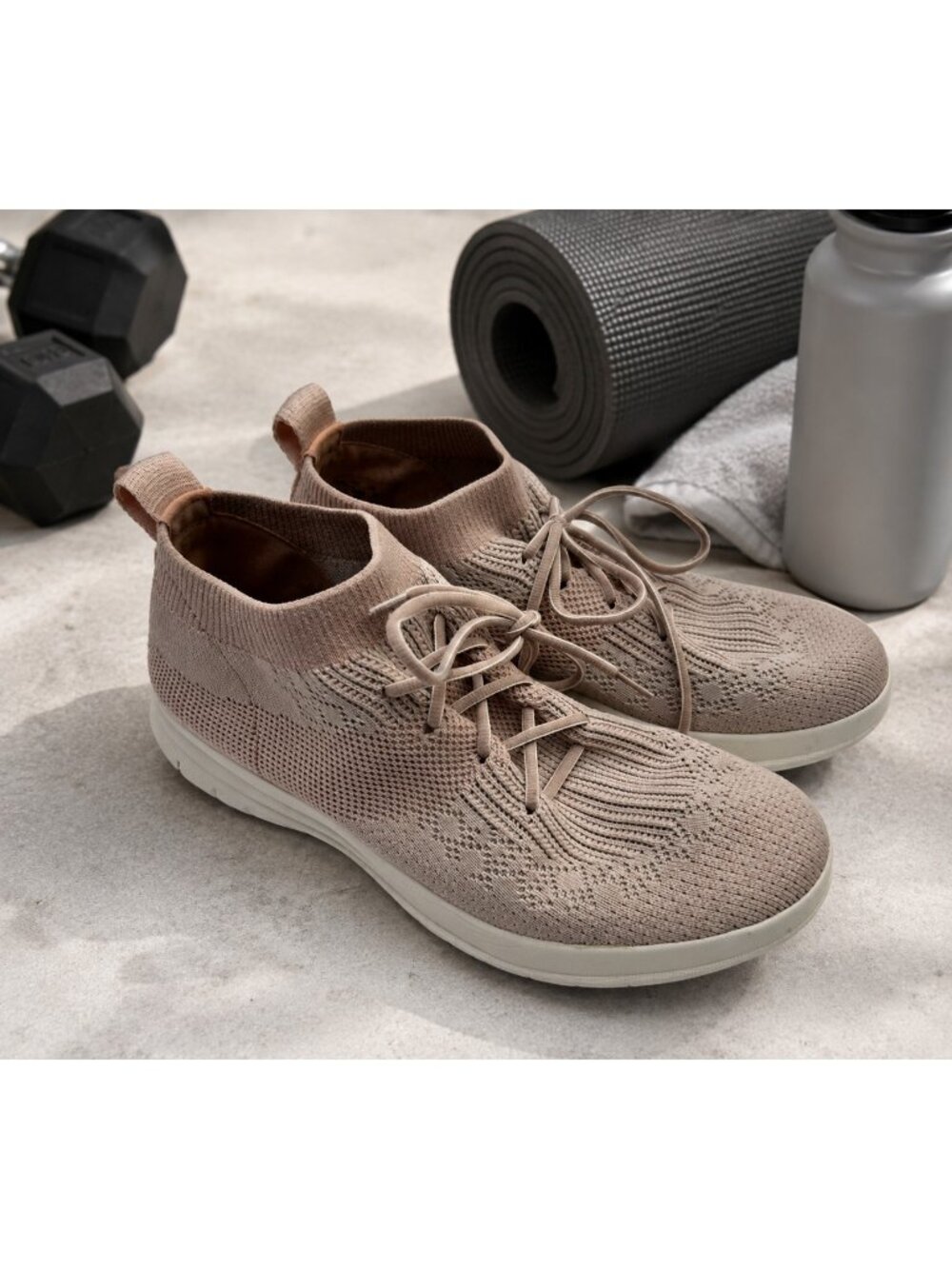 FitFlop Uberknit Slip On High Top Sneaker Blush Pink Workout Womens Size 11 Shoe
